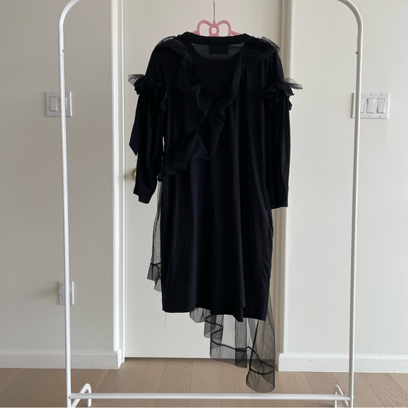 Simone Rocha Black Tulle T-Shirt Dress - Picture 5 of 5